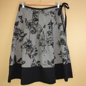 Talbots petites printed gingham skirt